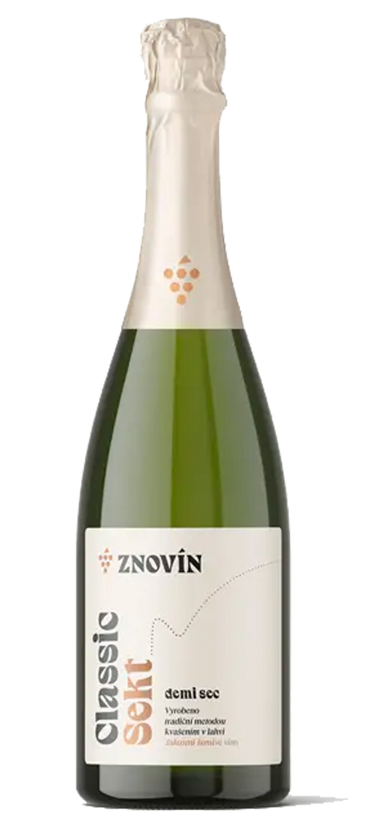 Láhev šumivého vína Znovín Classic Sekt Demi sec, Znovín Znojmo – hezkavina